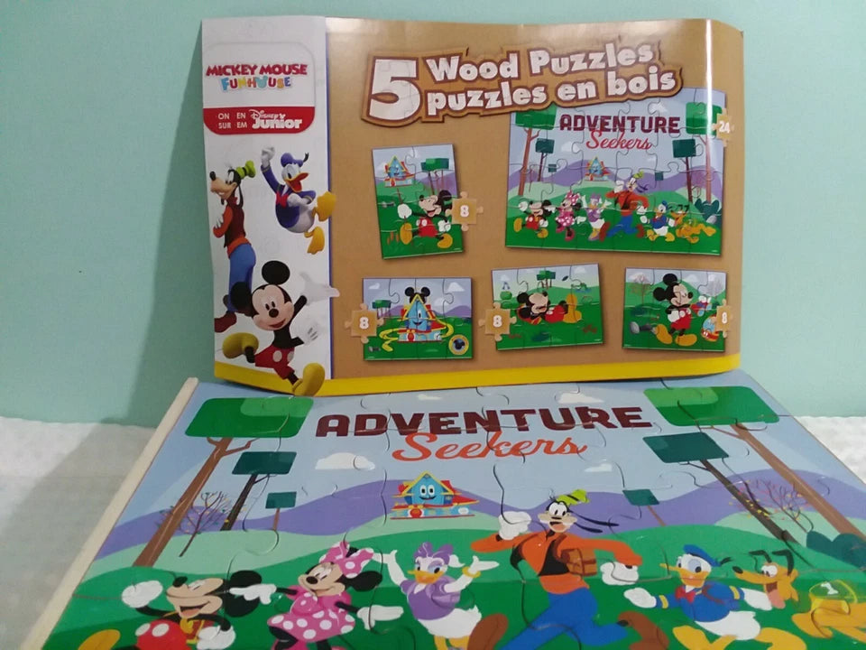 Disney JR Mickey Mouse Fun House - Set of 5 Wooden Puzzles