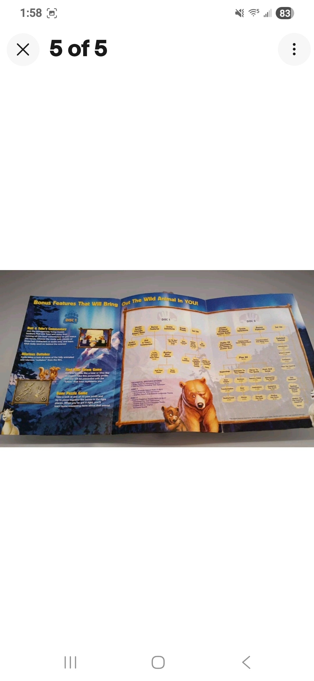 Walt Disney's Brother Bear (DVD, 2004, 2-Disc Set, Special Edition)