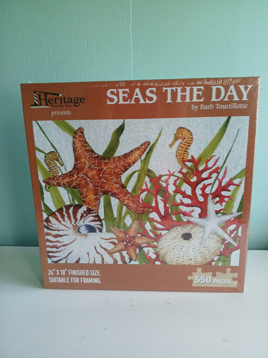 Heritage Puzzle Inc. SEAS THE DAY 550 Pieces 24"×18" For Framing Sealed Box