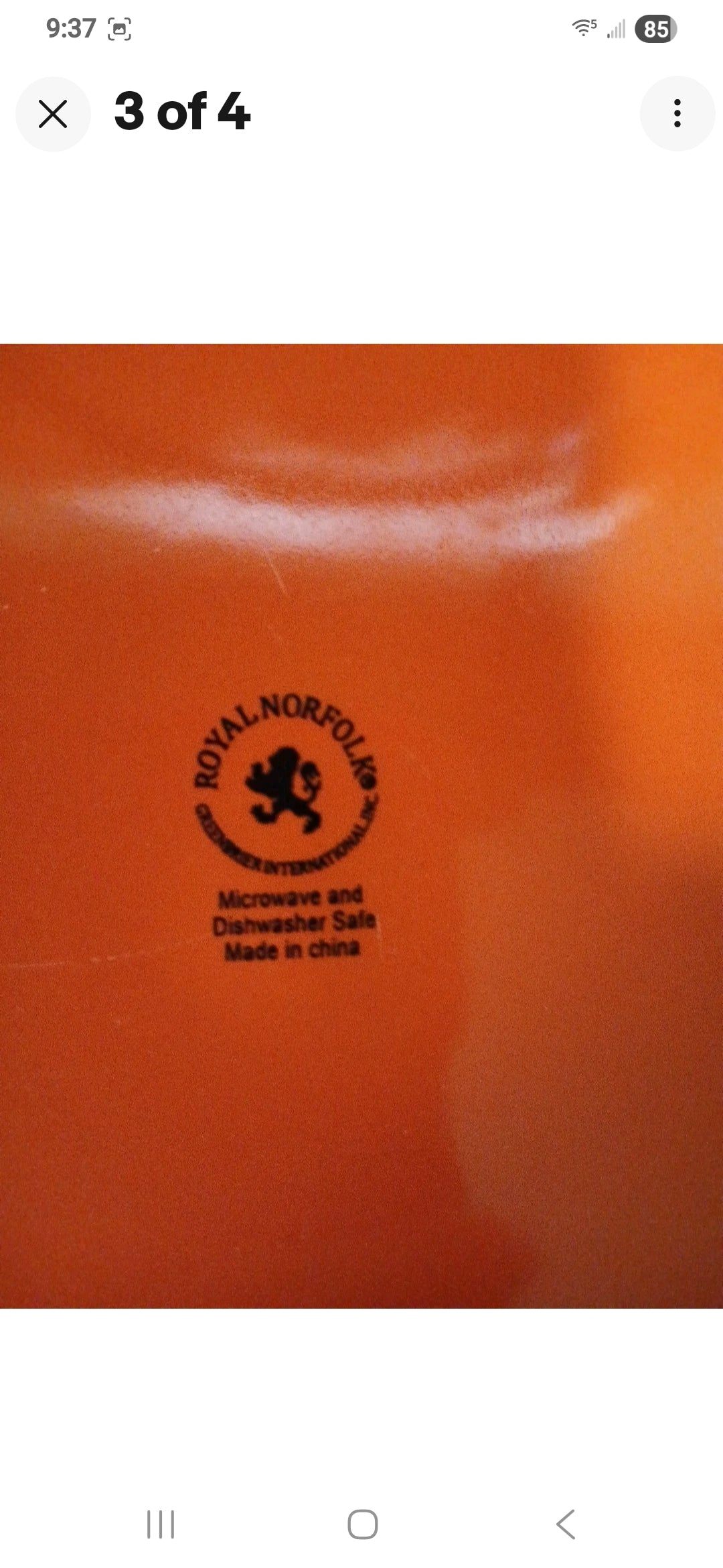 Set Of 2 Large Orange Dinner Plates Festa Style