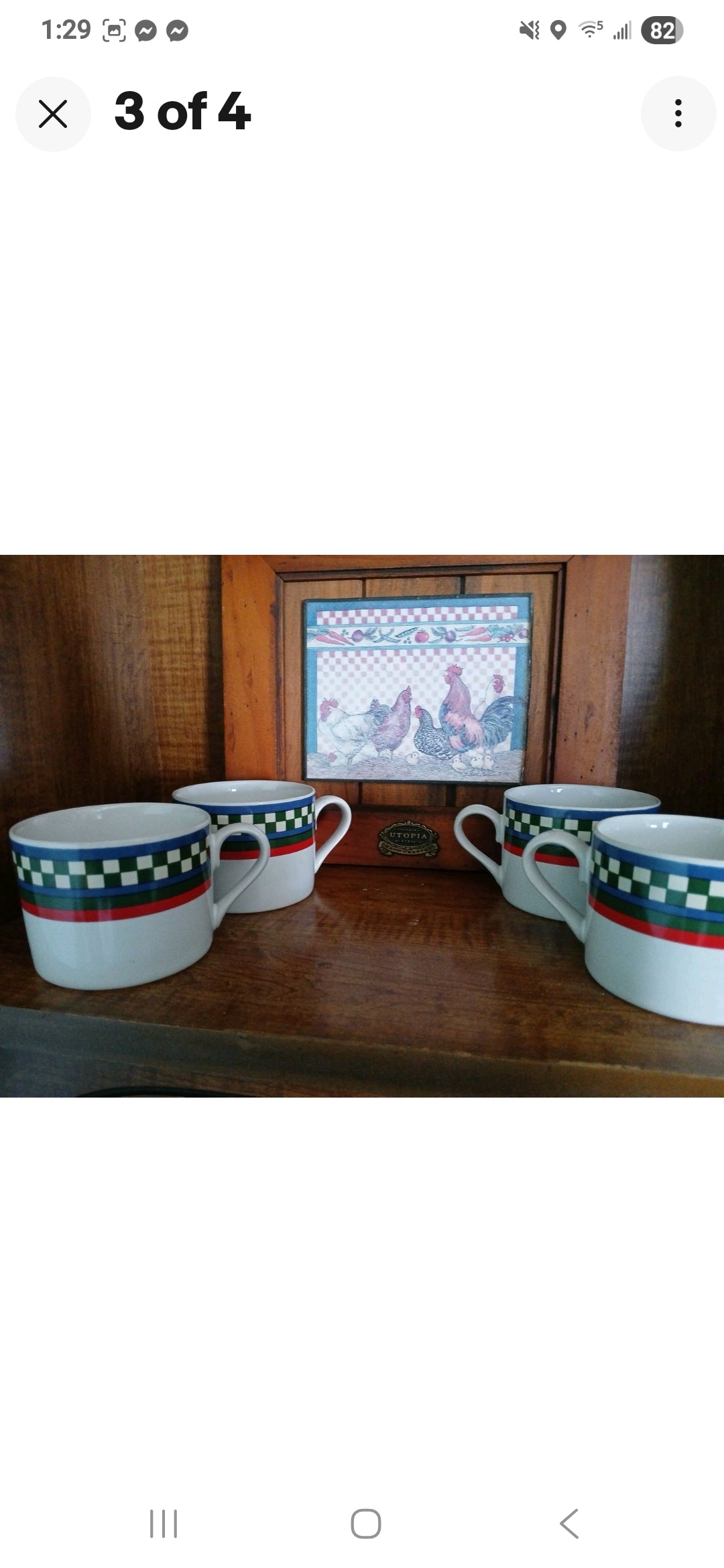 Ellas Rooster Coffee Cup Set of 4