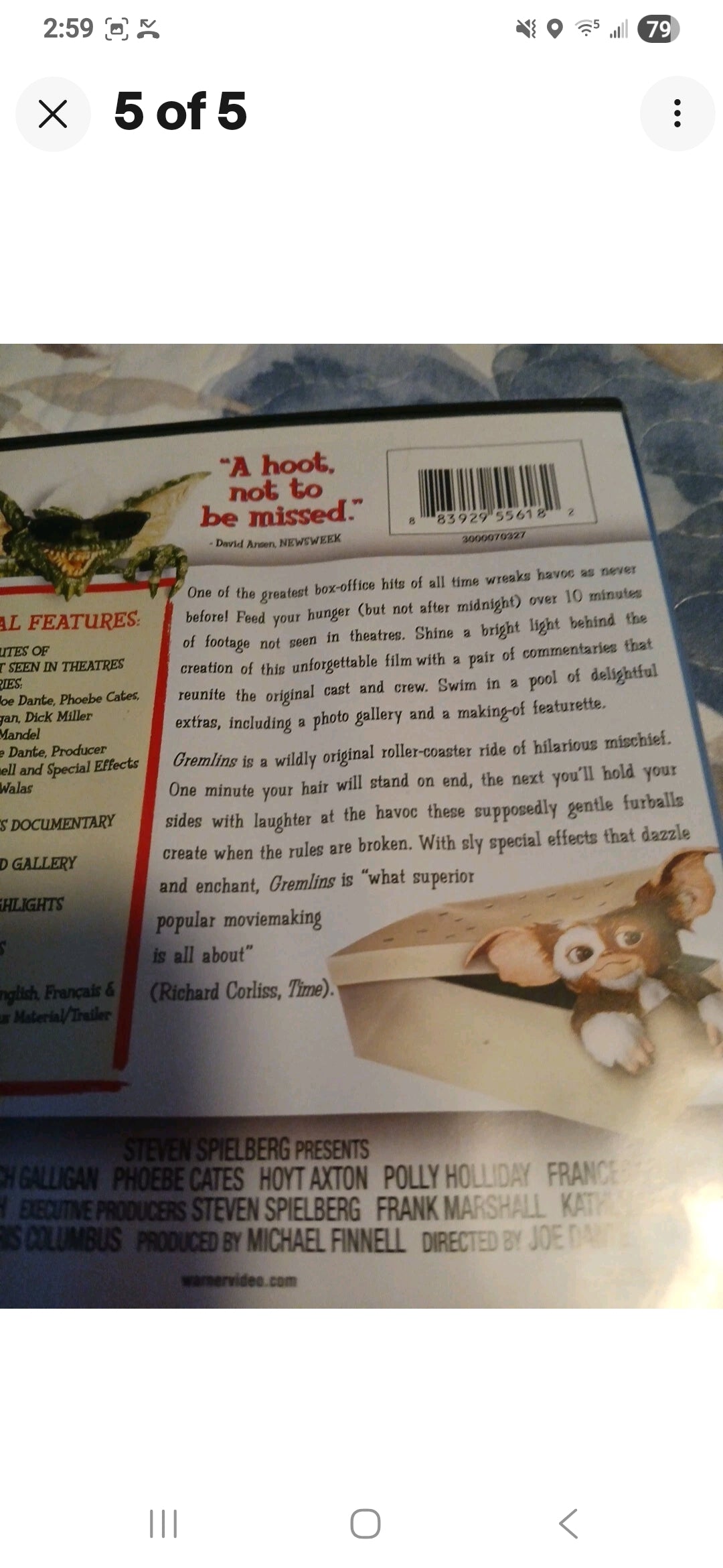 GREMLINS AND GIZMO DVD 1984