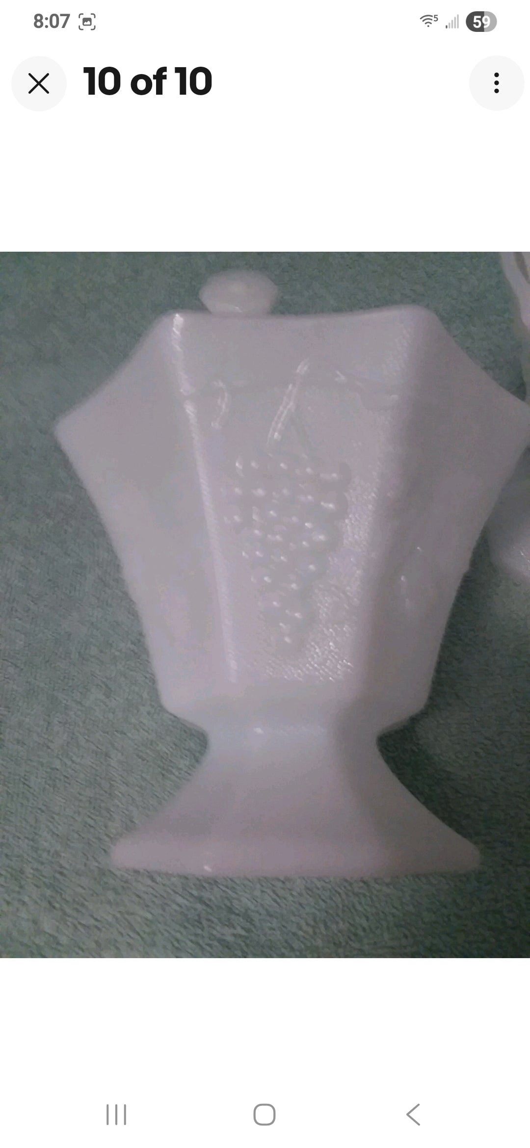 Vintage Peddistool Milk Glass Candy Dishes set of 2 with lids