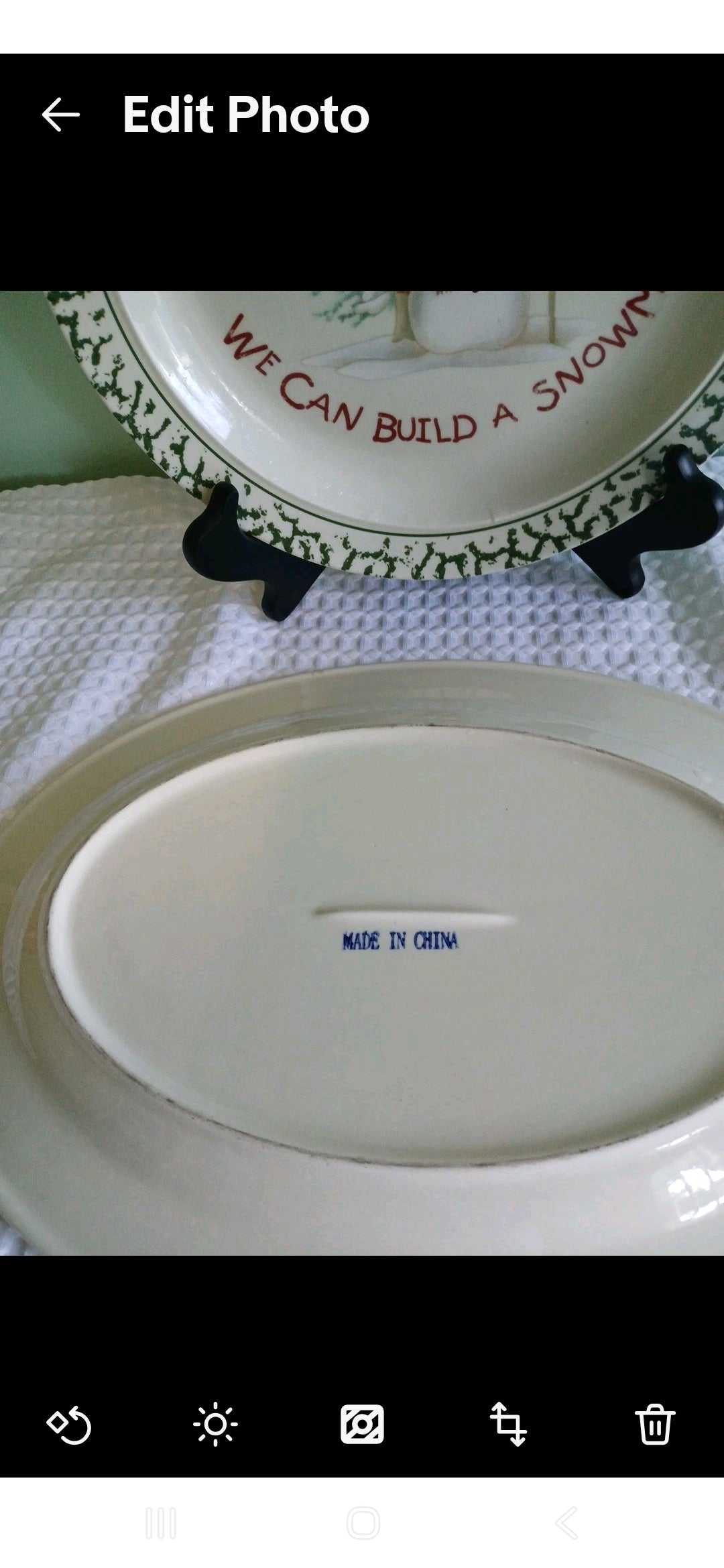 Snowman  14" Platter And 10"  Plate Set