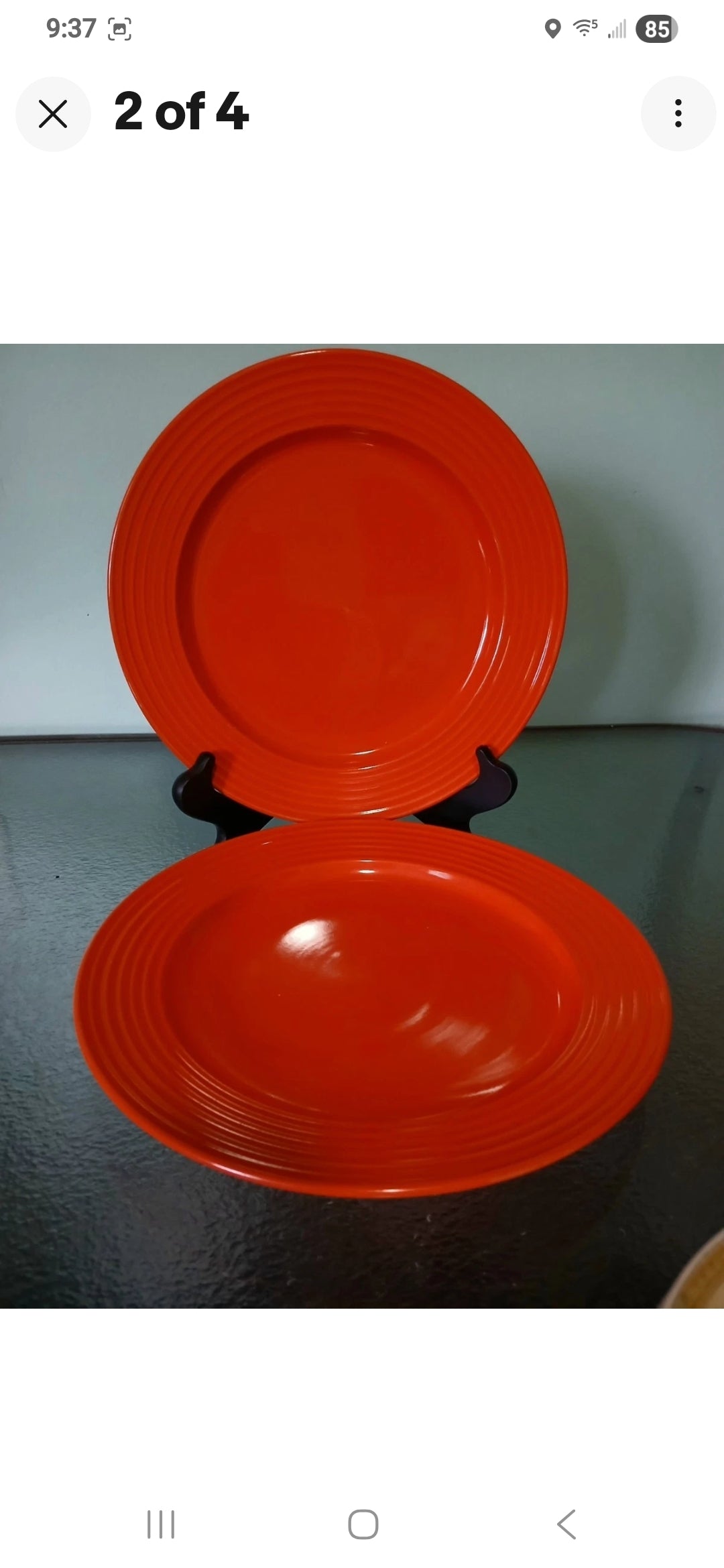 Set Of 2 Large Orange Dinner Plates Festa Style