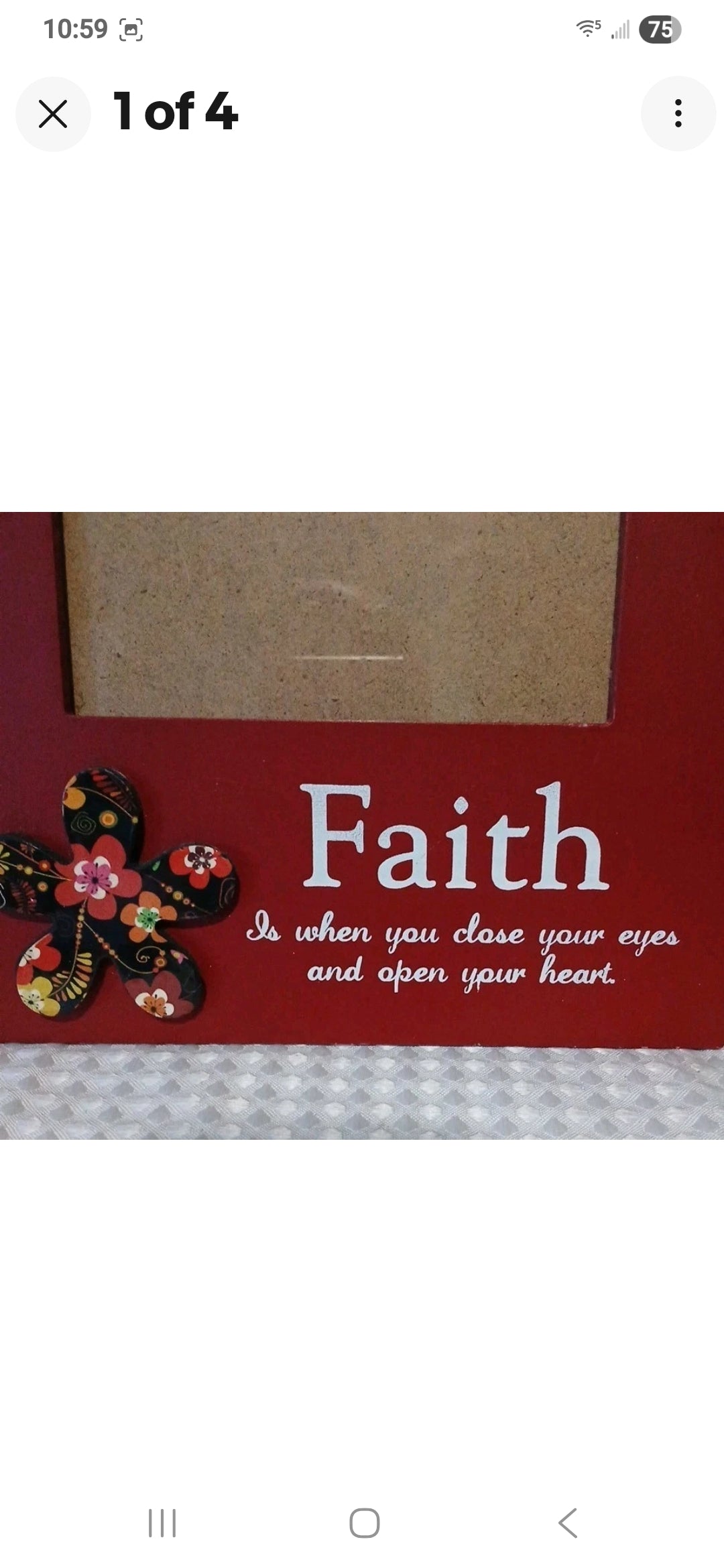 Red Wooden Picture Frame 4x6 Mosaic Flower