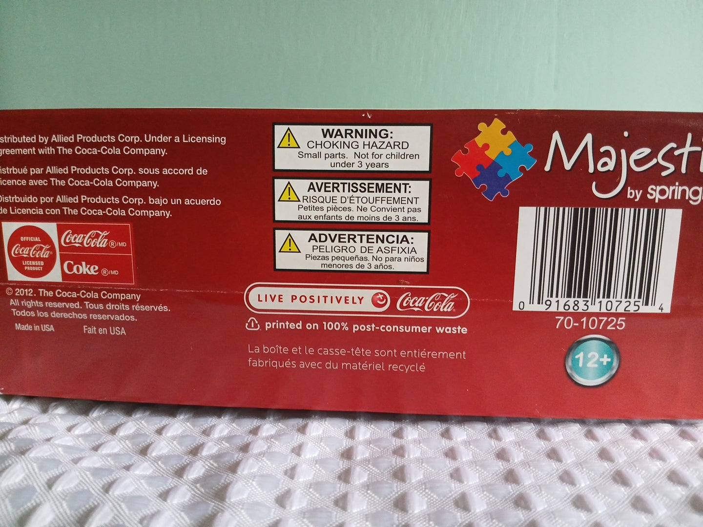 1000 piece Coca-Cola memory jigsaw puzzle