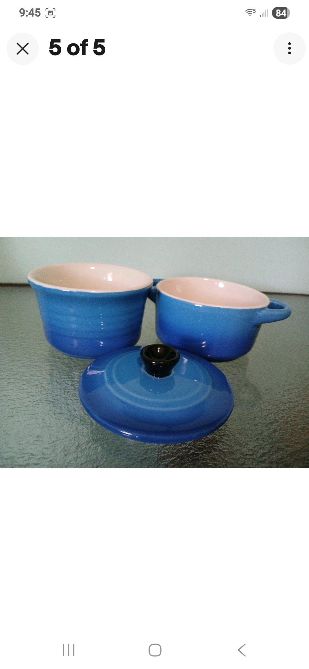 Blue Mini Dutch Oven with Lid and Bowl