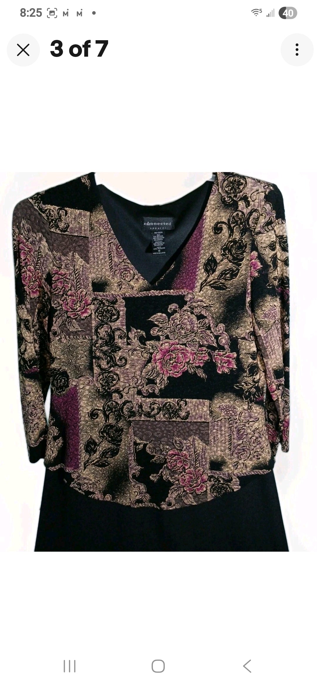 Women's Slimming Dress  Connection Apperal  - Size 12 black with gold accents