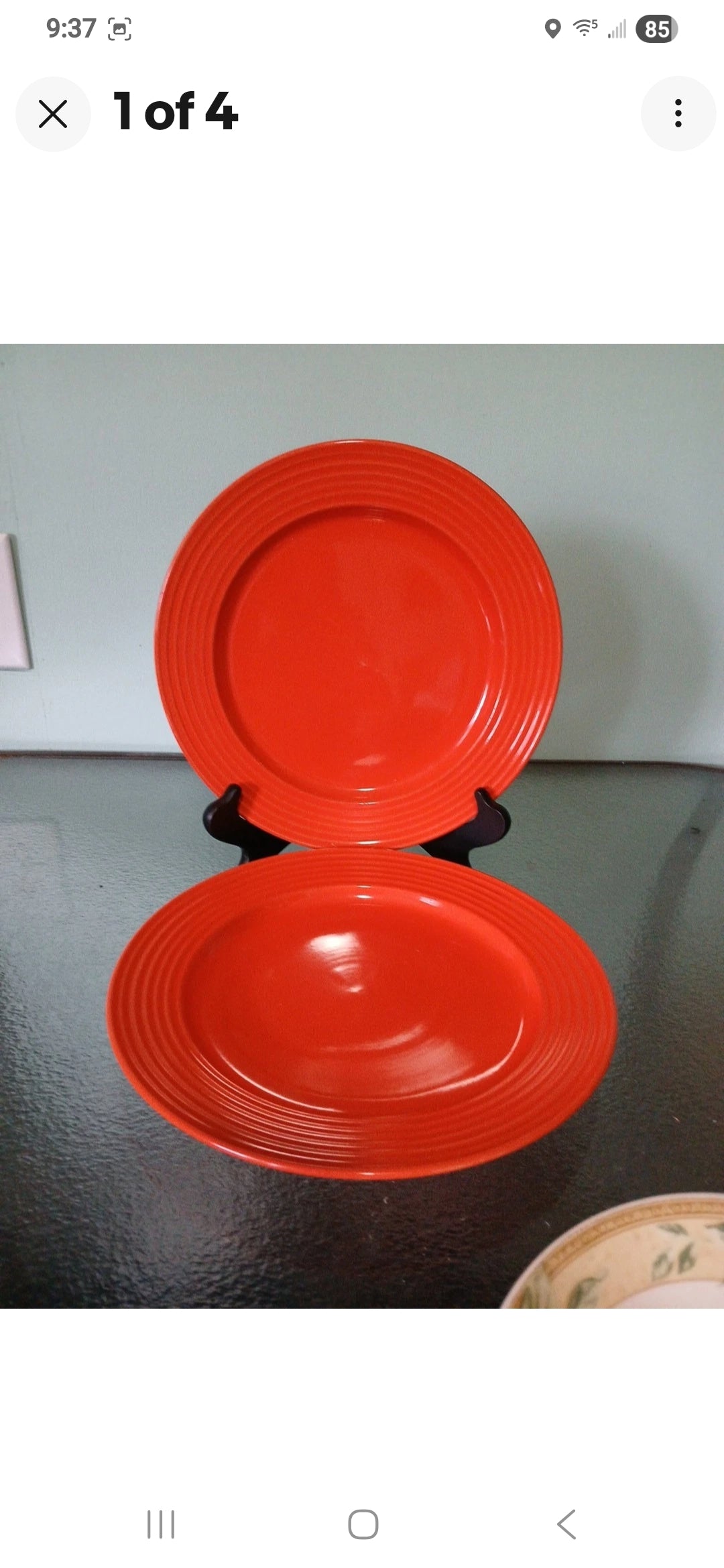 Set Of 2 Large Orange Dinner Plates Festa Style