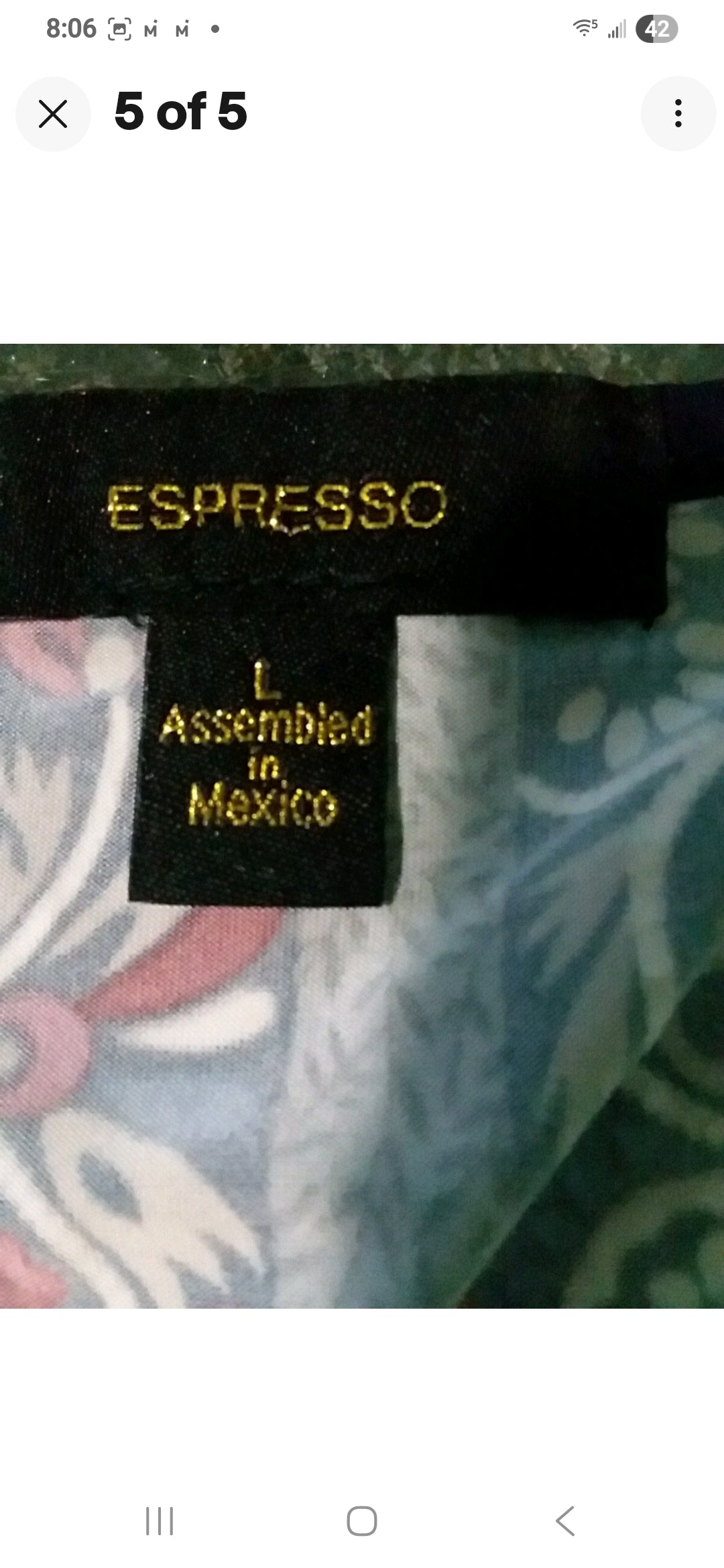 Ladies Dress Lightweight Espresso Mosaic Size L