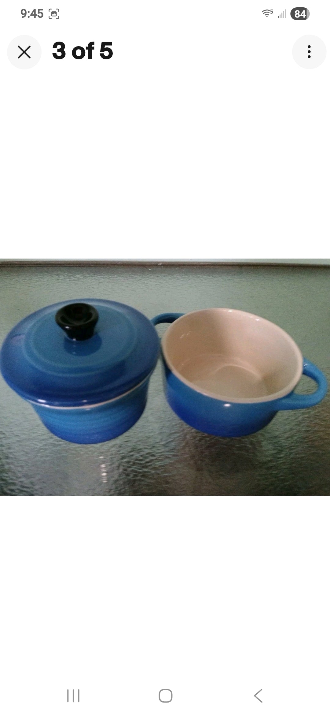 Blue Mini Dutch Oven with Lid and Bowl