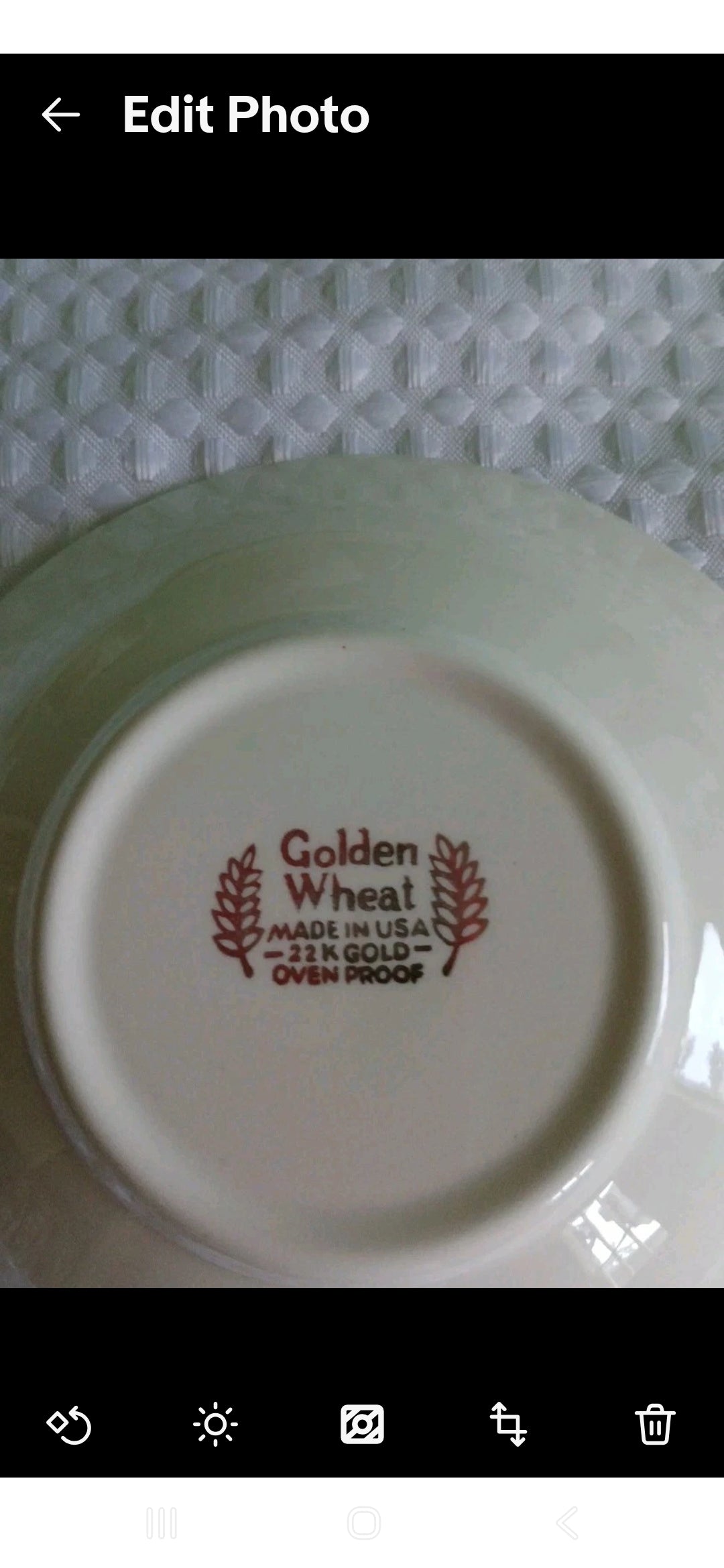 Vtg.Homer Laughlin Golden Wheat 22k Gold Tea Cups & Saucers & Bowls Serving 2