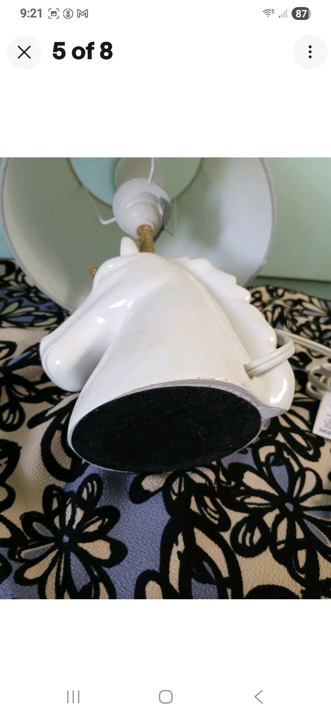 White And Gold Unicorn Lamp