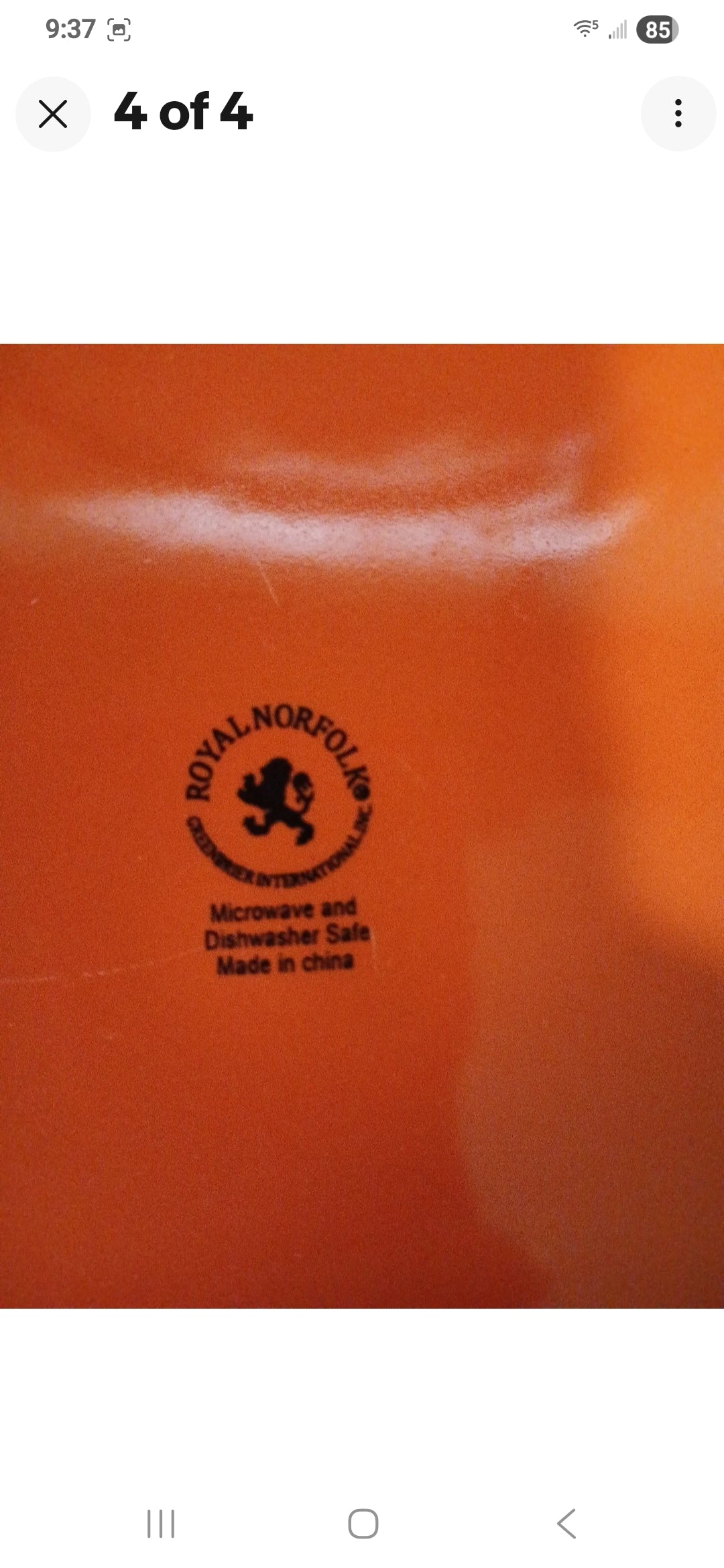 Set Of 2 Large Orange Dinner Plates Festa Style