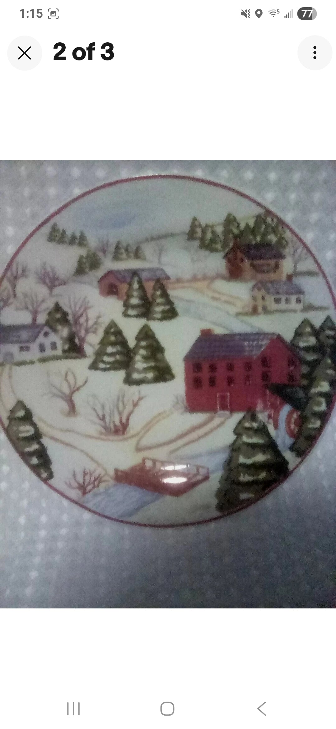 Decorative Gibson Plate Mountain Country Snow Scene