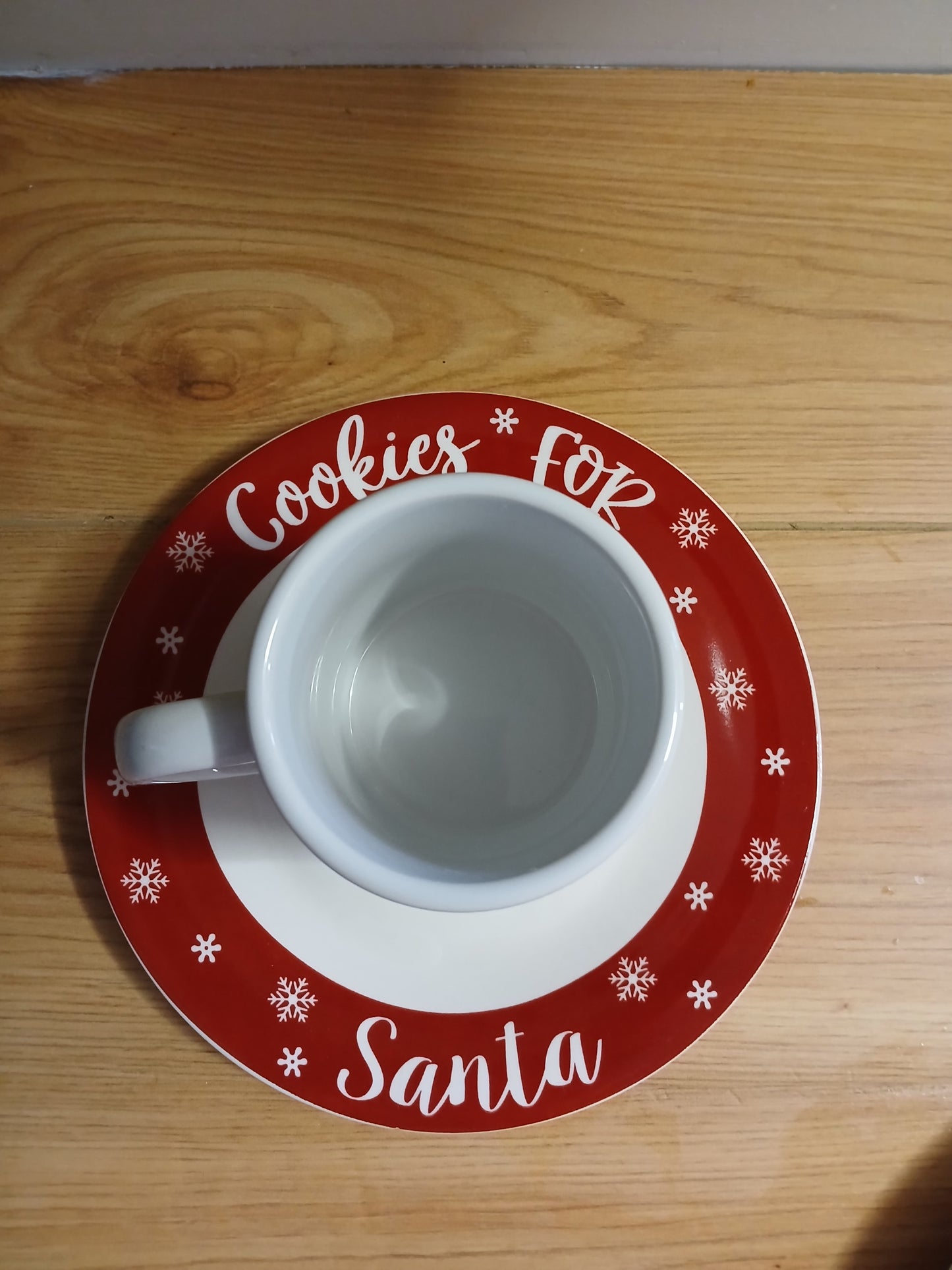 Santa's cookies and milk dish and mug set