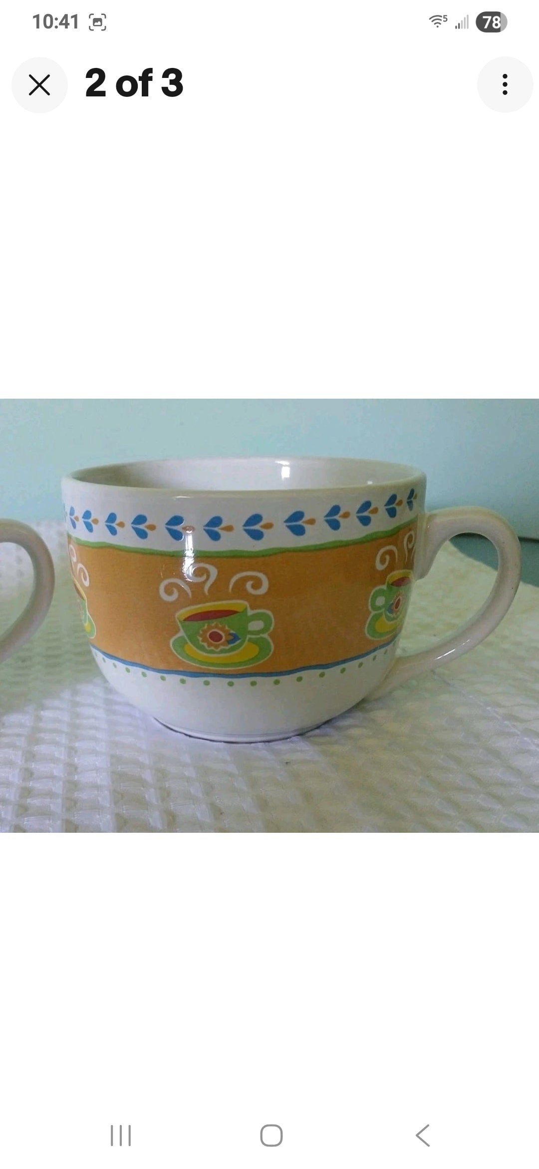 Set Of 2 Large Hand Painted Coffee Mugs