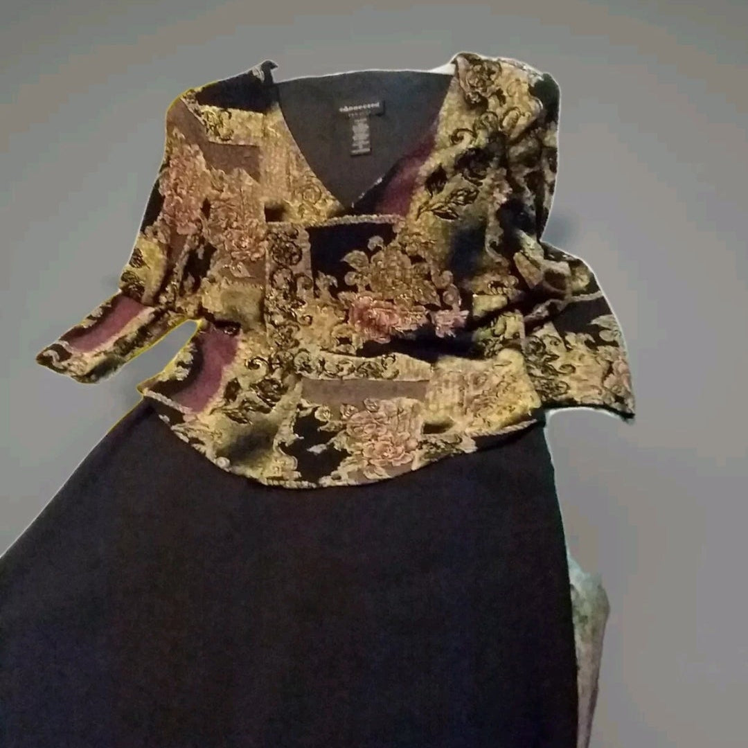Women's Slimming Dress  Connection Apperal  - Size 12 black with gold accents