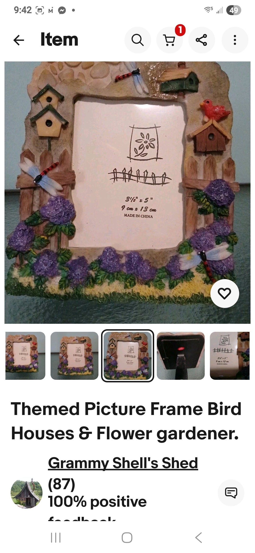 Themed Picture Frame for Bird Watchers & Flower Gardeners