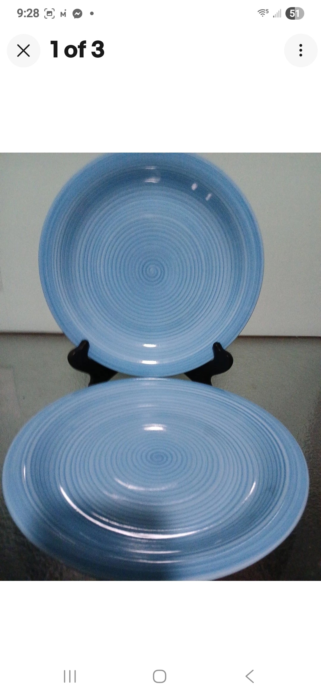 Stoneware Dinner Plates 10.5in Set of 2 Citrus Grove Aqua Blue Swirl