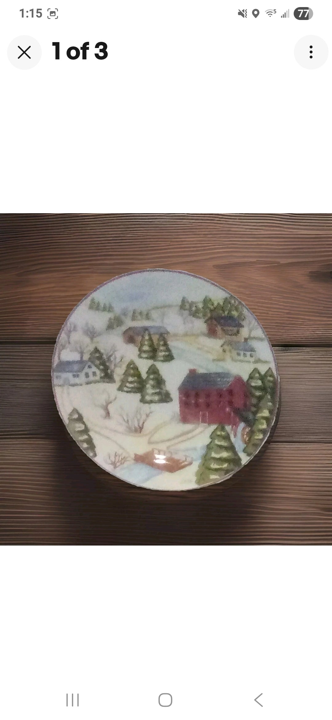 Decorative Gibson Plate Mountain Country Snow Scene