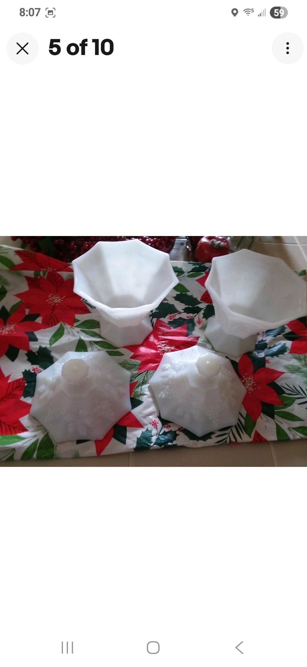 Vintage Peddistool Milk Glass Candy Dishes set of 2 with lids