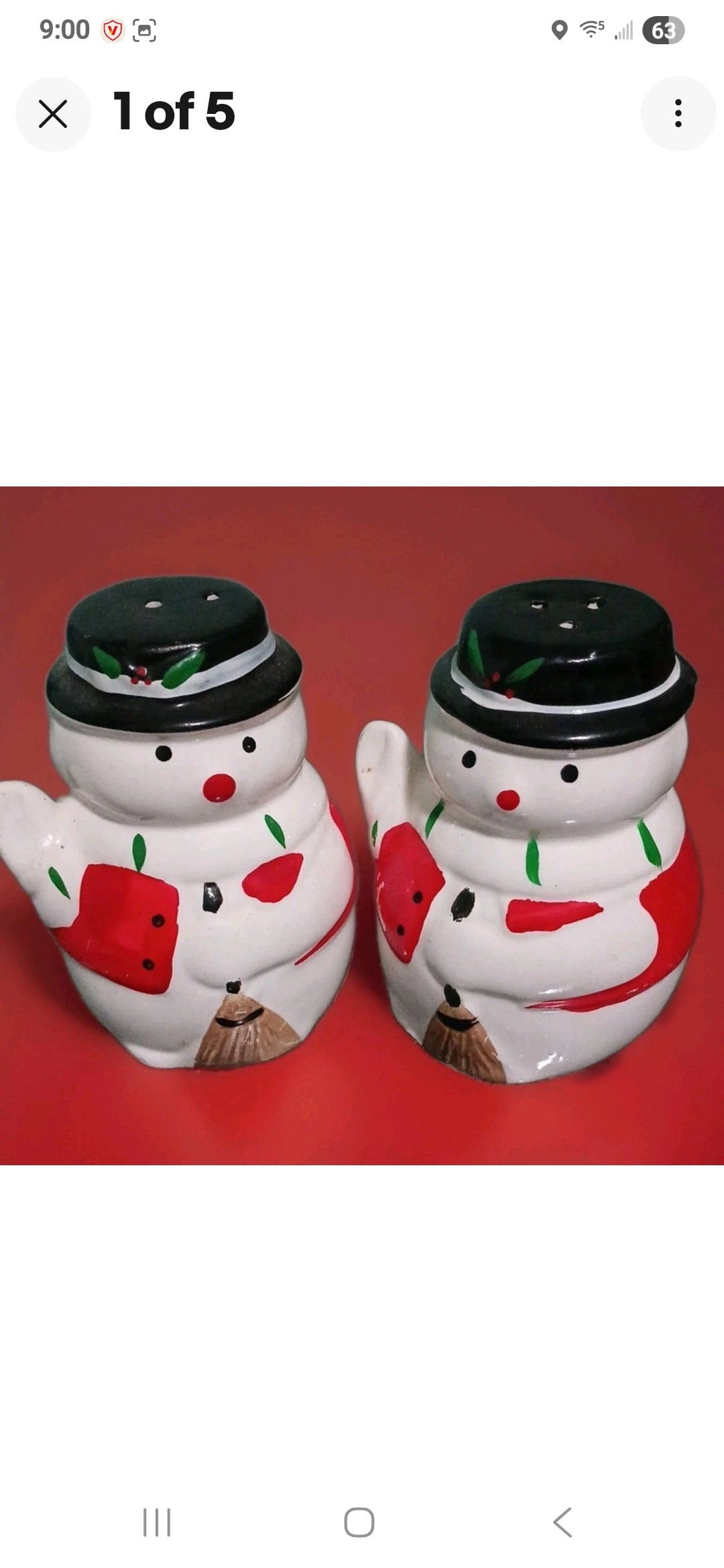 Vntg Snowman Salt & Pepper Shakers