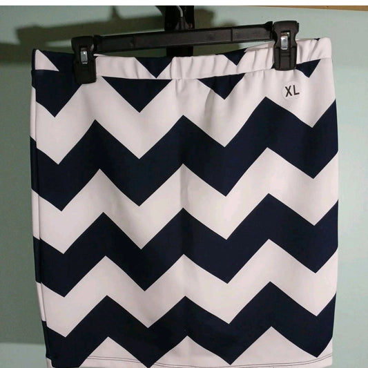 Rue 21 Striped Mini Skirt White And Navy Blue Nautical Sz XL