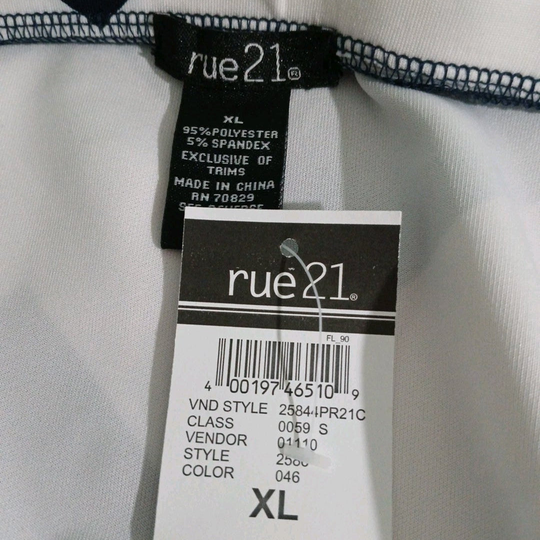 Rue 21 Striped Mini Skirt White And Navy Blue Nautical Sz XL