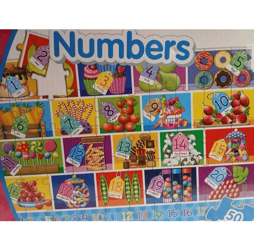 NUMBERS Floor Puzzle Jumbo 3ft×2ft 50 Pieces