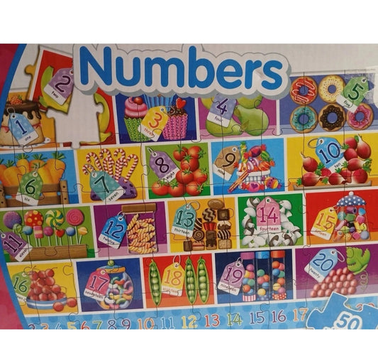 NUMBERS Floor Puzzle Jumbo 3ft×2ft 50 Pieces