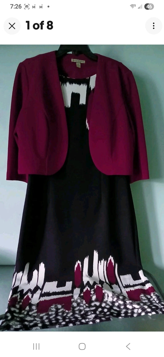 Maya Brooke Ladies 2 Piece Sweater Dress With Jacket Size 10