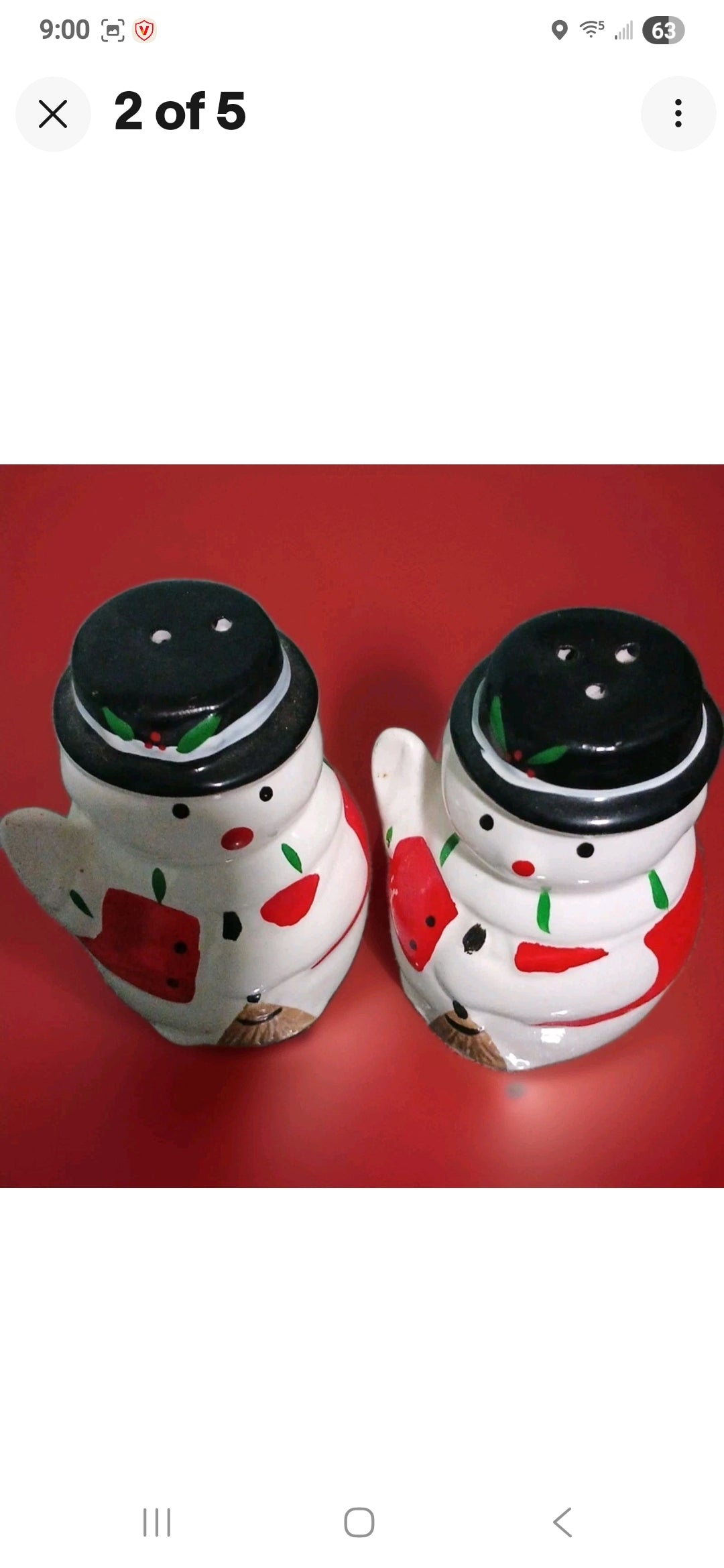 Vntg Snowman Salt & Pepper Shakers