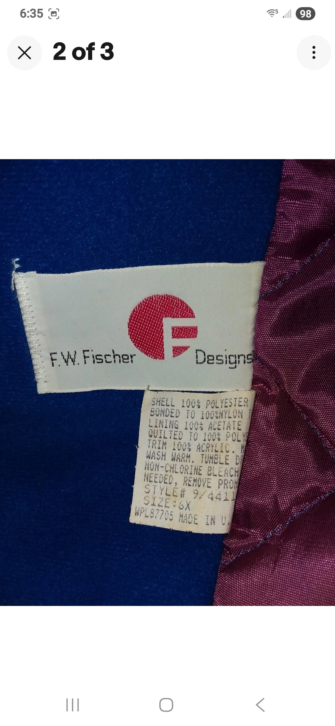 F.W. Fisher Designer Coat.