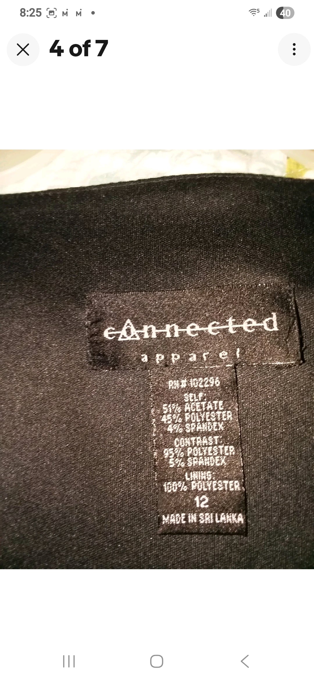 Women's Slimming Dress  Connection Apperal  - Size 12 black with gold accents