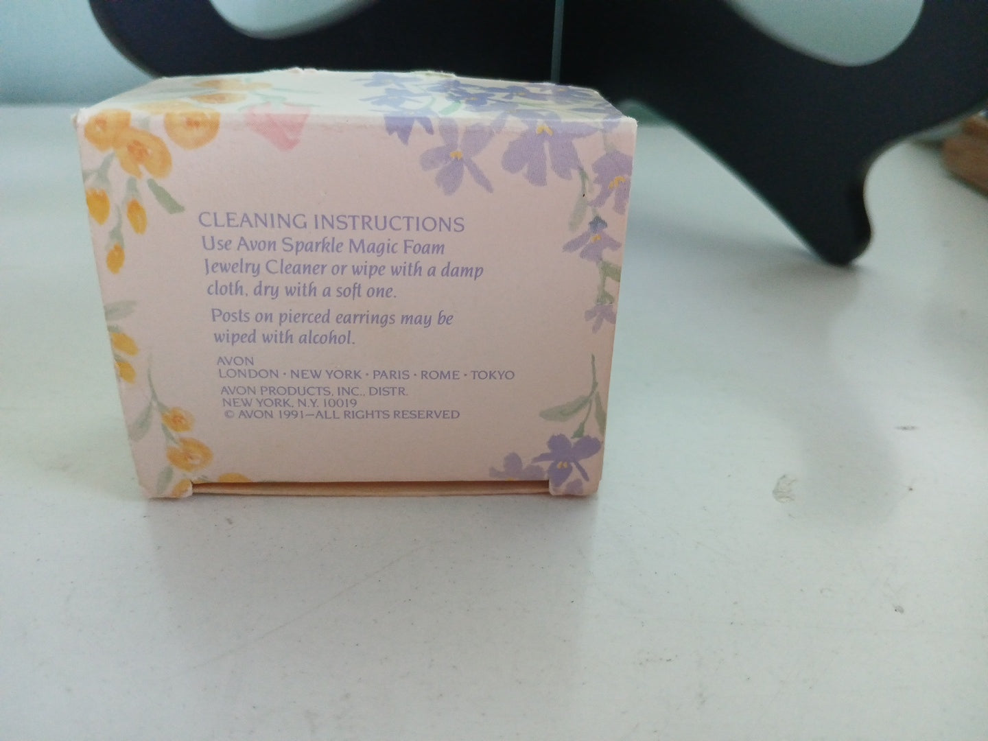 Handmade Golden Wired Butterfly Brooche ,& White Beads From Avon