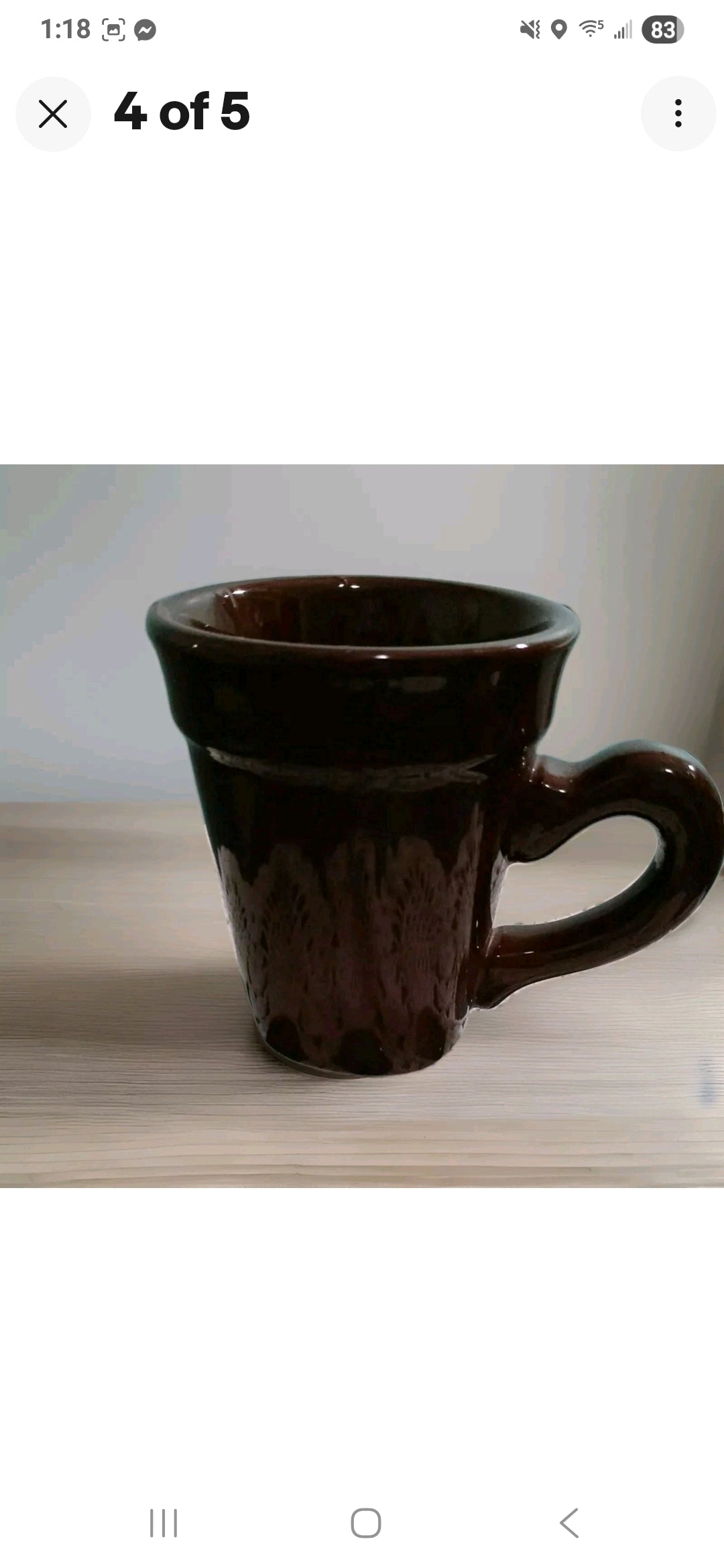 Vntg Coffee Cup Hand Made From Mexico