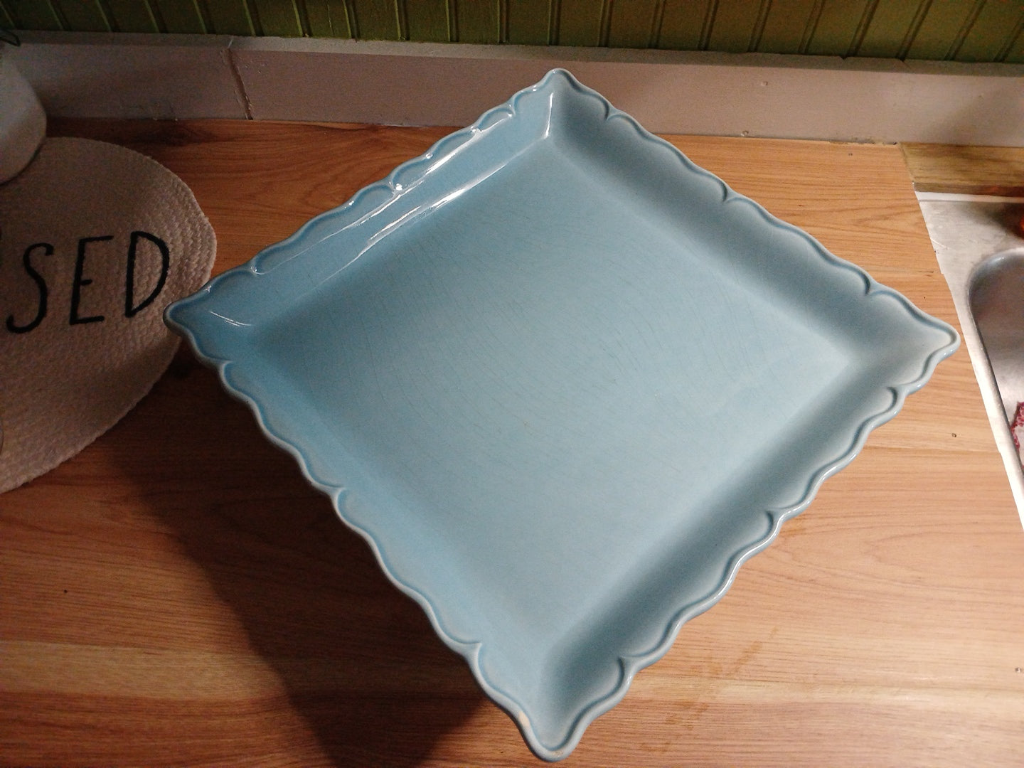 Ceramic Light Blue Peddistool , Square Cake Stand BY DESTINOS S.A From Portugal