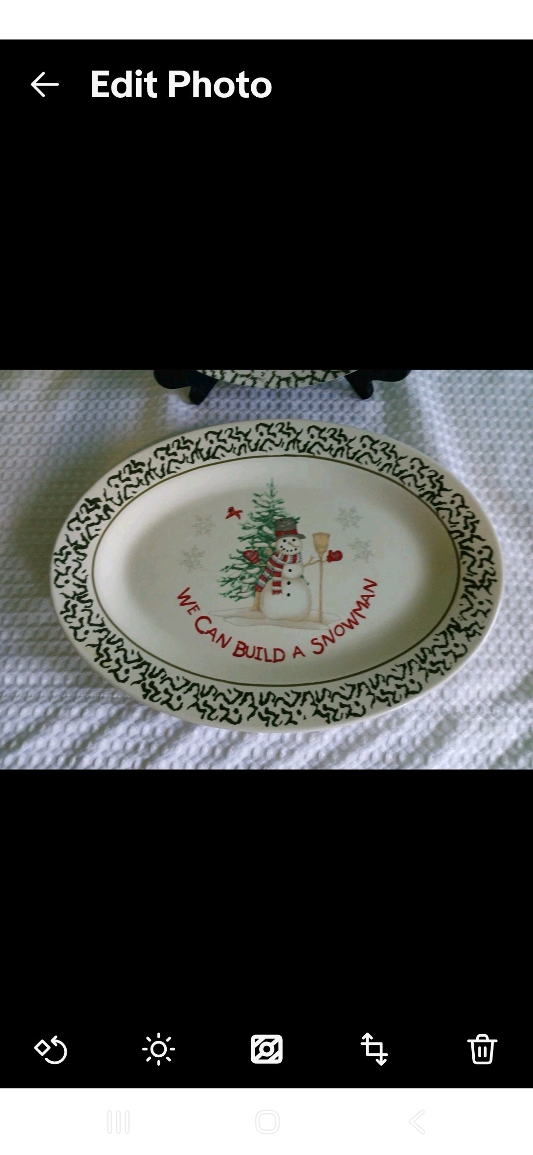 Snowman  14" Platter And 10"  Plate Set