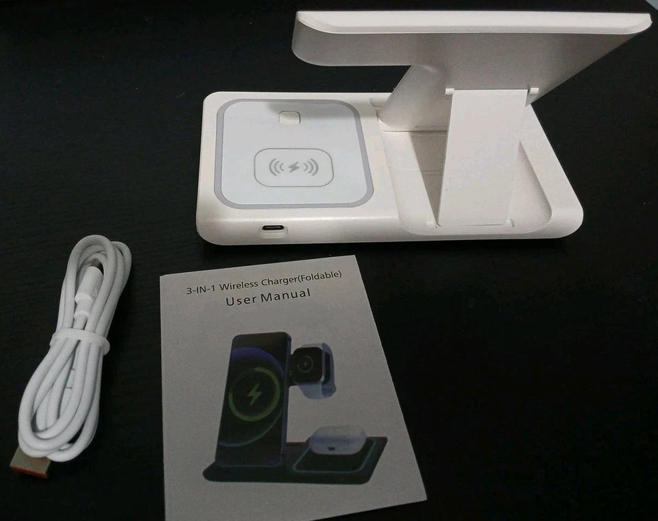 3 in 1 Wireless Fast Charging Station Foldin Dock For AppleWatch Air Pods iPhone