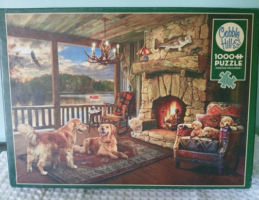 "Lakeside Cabin" 1000 Piece Jigsaw Puzzle & Poster By Cobble Hill