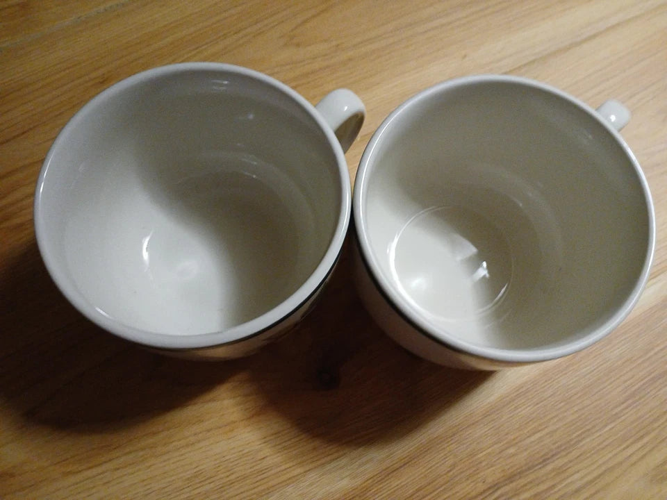 Set of 2 Large Soup Mugs Stoneware Apple Designs