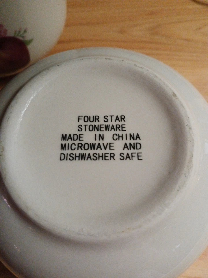 Set of 2 Large Soup Mugs Stoneware Apple Designs