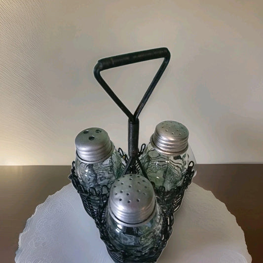 Vintage Salt & Pepper Shakers - Mason Glass w/ Zinc Screw Cap