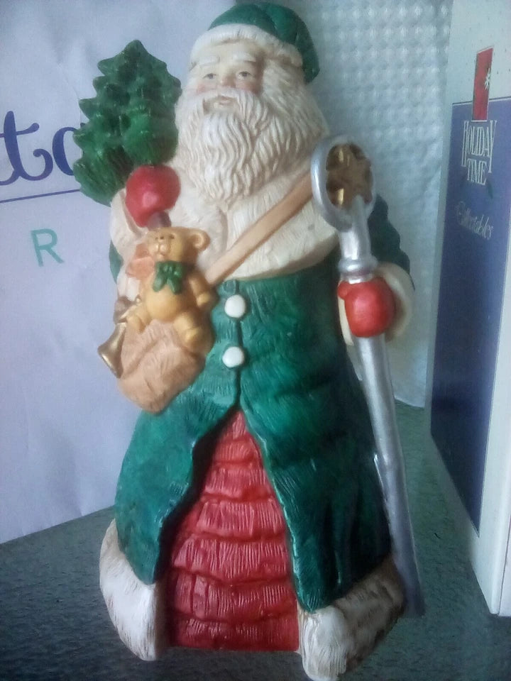 Old World Santa Holiday Time Collectable Porcelain Figure