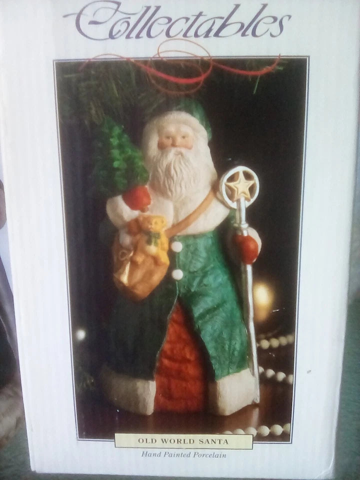 Old World Santa Holiday Time Collectable Porcelain Figure