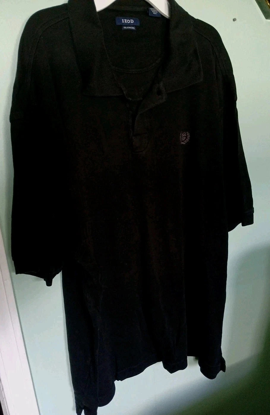 IZOD Men's Black Polo Silkwash Shirt - 2X