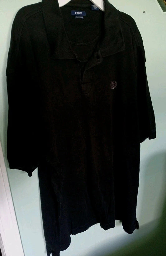 IZOD Men's Black Polo Silkwash Shirt - 2X