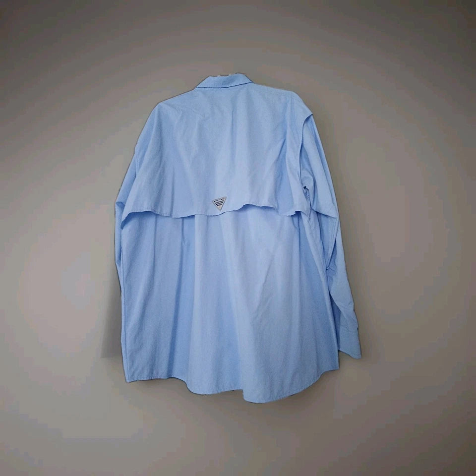 Columbia PFG Men's Long Sleeve Shirt - Light Blue XL